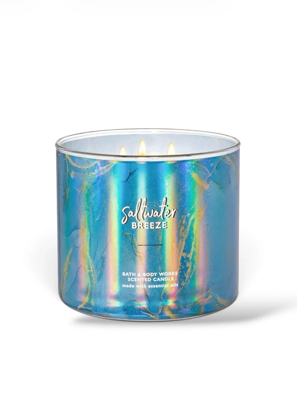 🆕💕BBW White Barn DISCONTINUED 3-Wick Candle with Lid • Saltwater Breeze • NWT